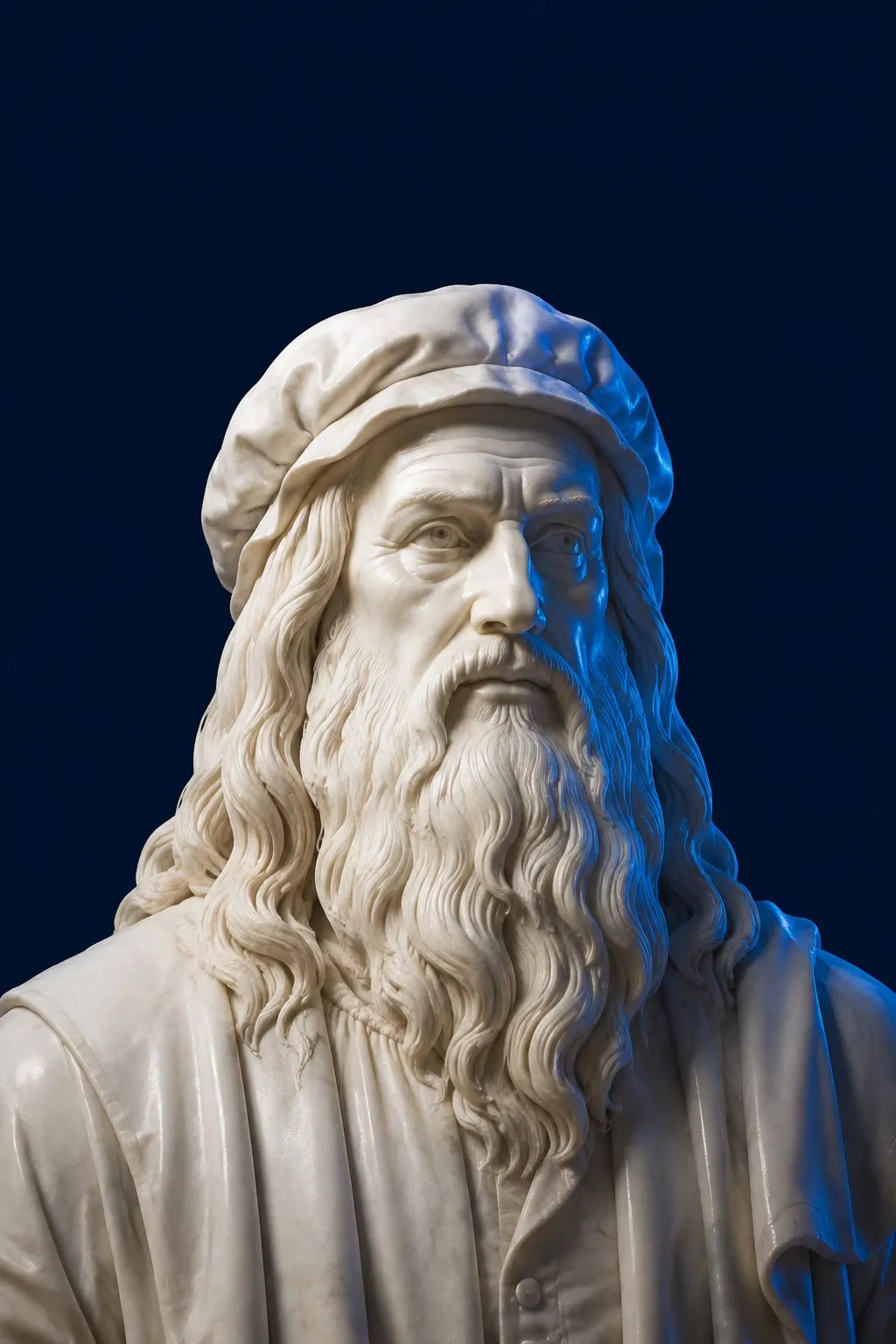 Retrato escultórico de Leonardo da Vinci